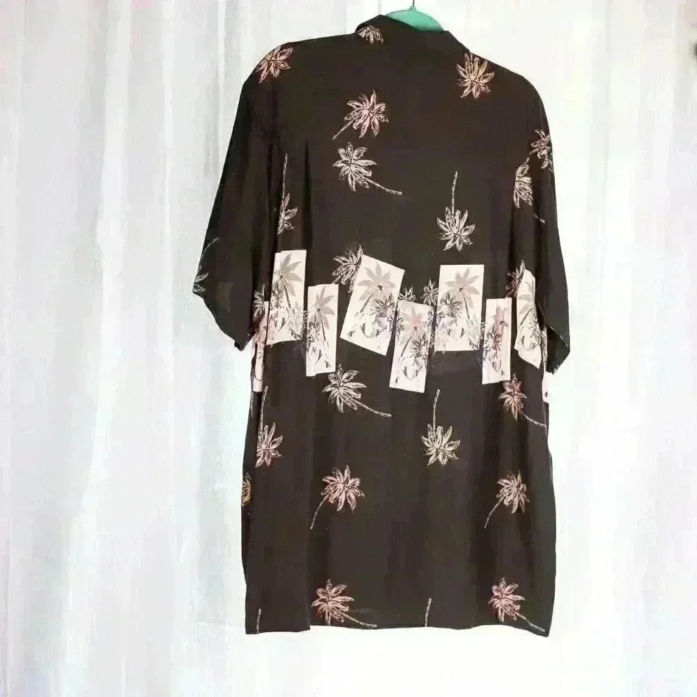 Imprints Size L Black Hawaiian shirt pinup hidden art; art to wear button down - Picture 10 of 15